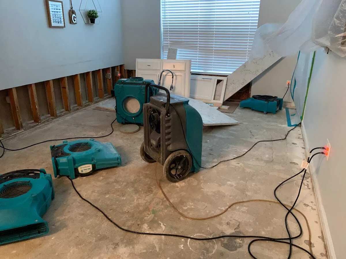 Dehumidifier in flood-cut room for Water Extraction & Removal in Federal Way